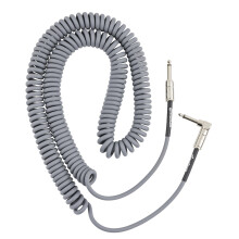 Fender Contour Coiled Instrumentkabel, Gitaaraccessoires, Recht/Hoek, Inca Zilver, 30 ft