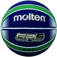 Bola de Basquete de Borracha Premium Molten, Azul/Verde, Tamanho Júnior 5