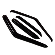 TuningPros WV-166 Window Visor Deflector Rain Guard Dark Smoke 4-Pc Set