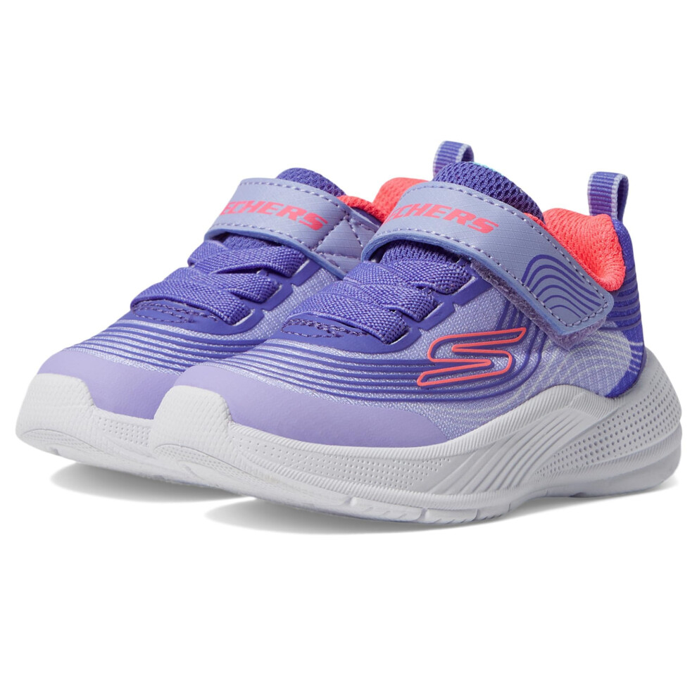 Skechers Girls MICROSPEC Advance Sneaker  Lavender/NeonPink  7 Toddler