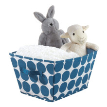 Cesta de Armazenamento iDesign Dot, Caixa Angulada Média com Alças Duplas - Azul