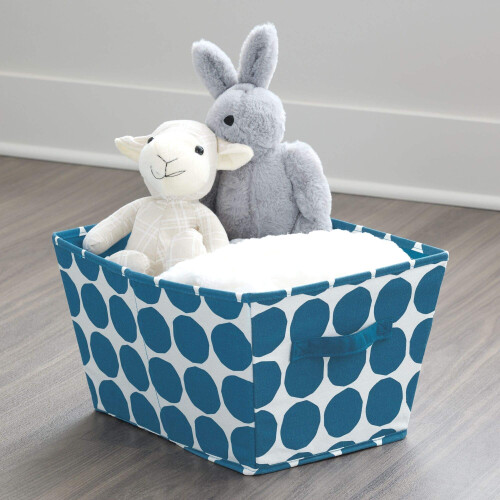 Cesta de Armazenamento iDesign Dot, Caixa Angulada Média com Alças Duplas - Azul 1