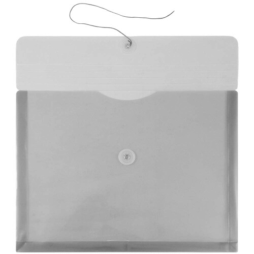 JAM PAPER Plastic Envelopes with Button & String Tie Closure - Letter Booklet - 9 3/4 x 13 - Smoke Gray - 12/Pack 1