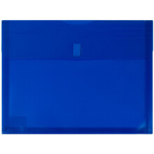 JAM PAPER Envelopes Plásticos com Fecho de Velcro - Livro Carta - 9 3/4 x 13 com Expansão de 1 Polegada - Azul - 12/Pacote