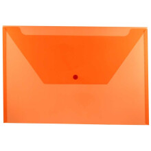Buste in plastica in jam di carta con chiusura a scatto - opuscolo legale - 9 3/4 x 14 1/2 - arancione - 12/pacchetto