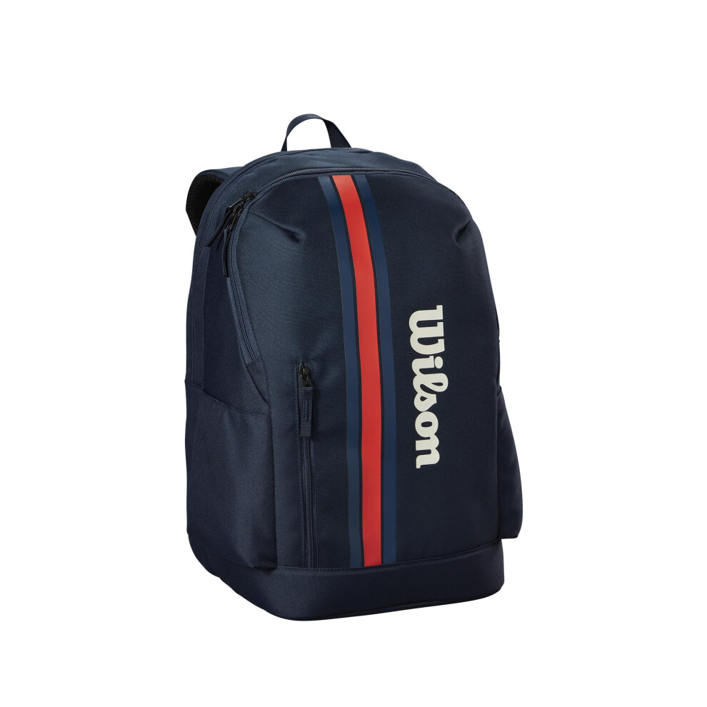 New Wilson 2025 Team Tennis Backpack - Navy/ Holds Up To 2 Rackets Red Wr8040001001