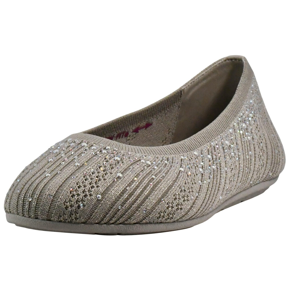 Skechers Women's Cleo 2.0-Glitzy Daze Ballet Flat Taupe 8