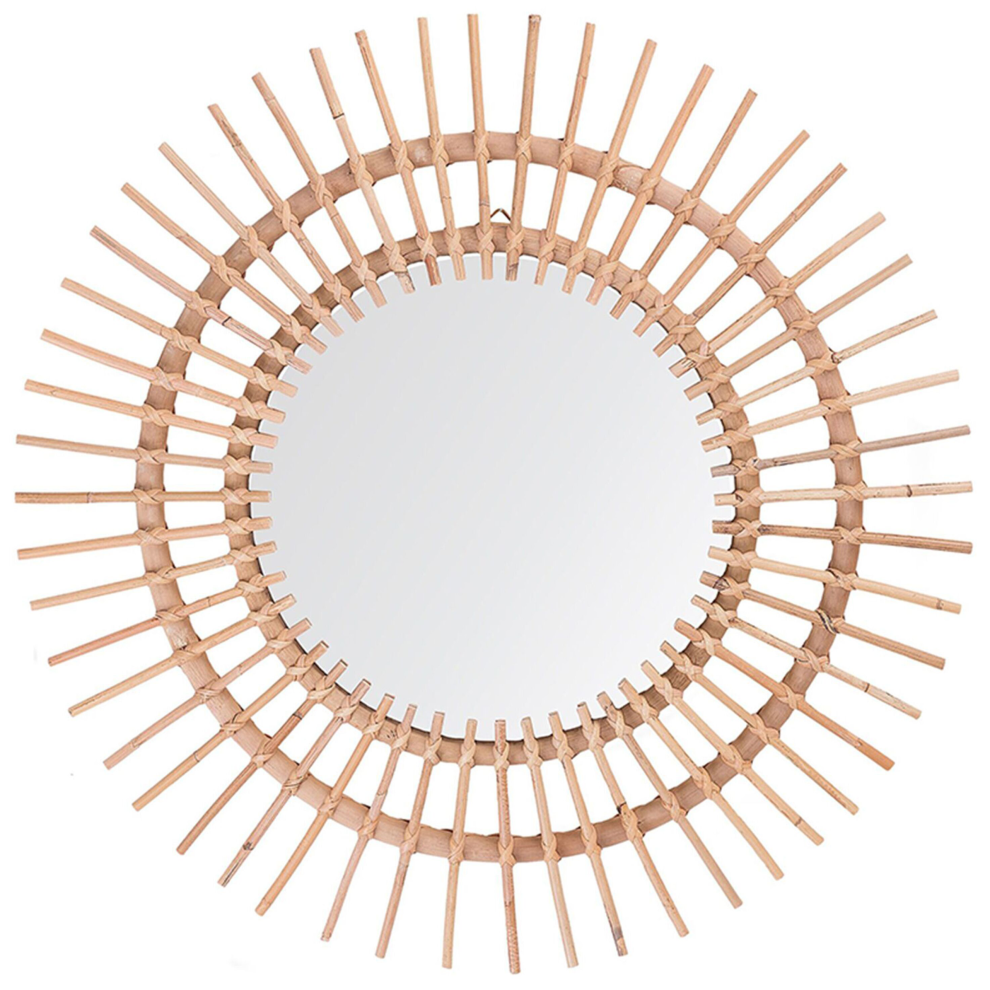 Wall Mirror STENEN 76 cm 76 cm Rattan Beige