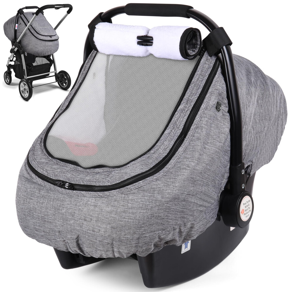Car Seat Cover Baby Winter Carseat Covers Baby Boy Girl Waterproof Infant Car Seat Cover Warm Cozy Baby Carrier Cover Newborn Cold Weather Rquite