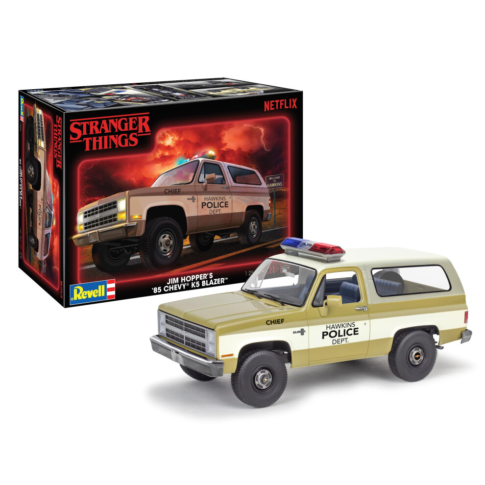Revell 14558 Stranger Things Jim Hopper S 85 Chevy K5 Blazer, Ma Stab 1:25, 160-Teilig, F Higkeitsstufe 4, Modellbausatz-image