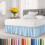 Saia de Cama com Franja - Azul Claro - para Camas de Tamanho Duplo com Queda de 24 Polegadas 1