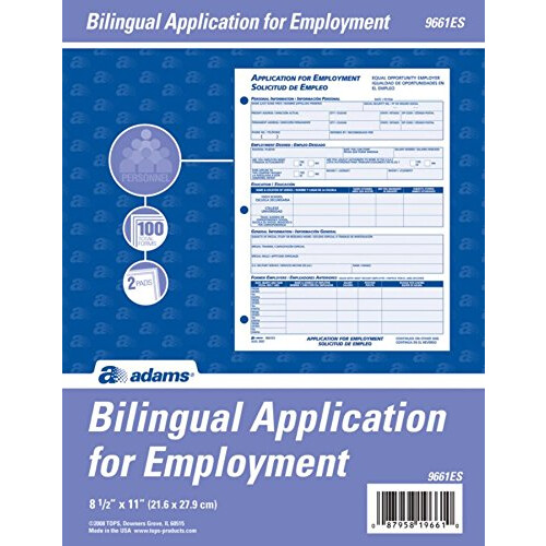 Formulário Bilingue de Empregado Adams, 8.5 x 11 Polegadas, Branco, 2-Pack (9661ES) 1