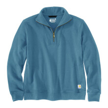 Carhartt Women's Tencel Fiber Series Relaxed Fit Half-zip Sweatshirt, Thundercloud, Small