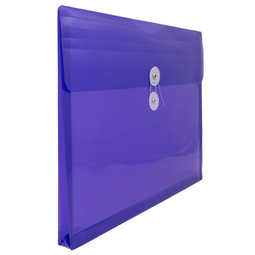 JAM PAPER Plastic Envelopes with Button & String Tie Closure - Letter Booklet - 9 3/4 x 13 - Purple - 12/Pack 2