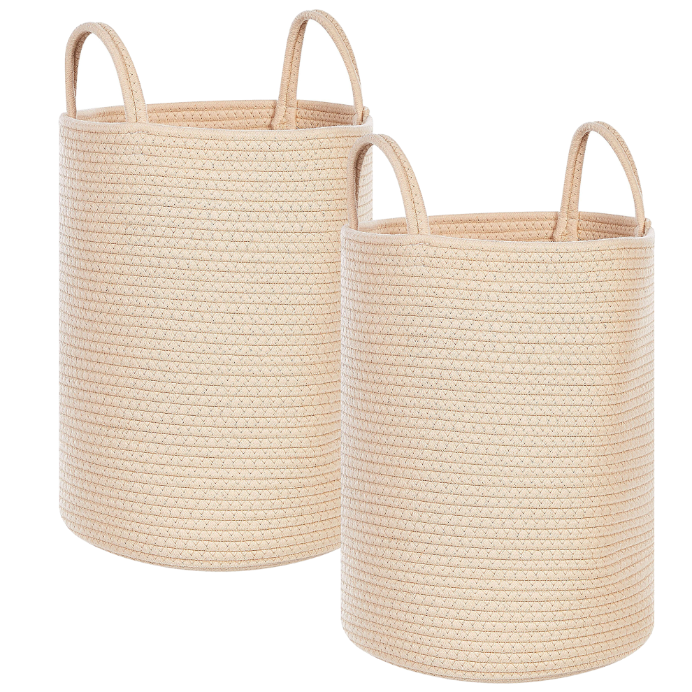 Set of 2 Baskets SARYK Cotton Light Beige