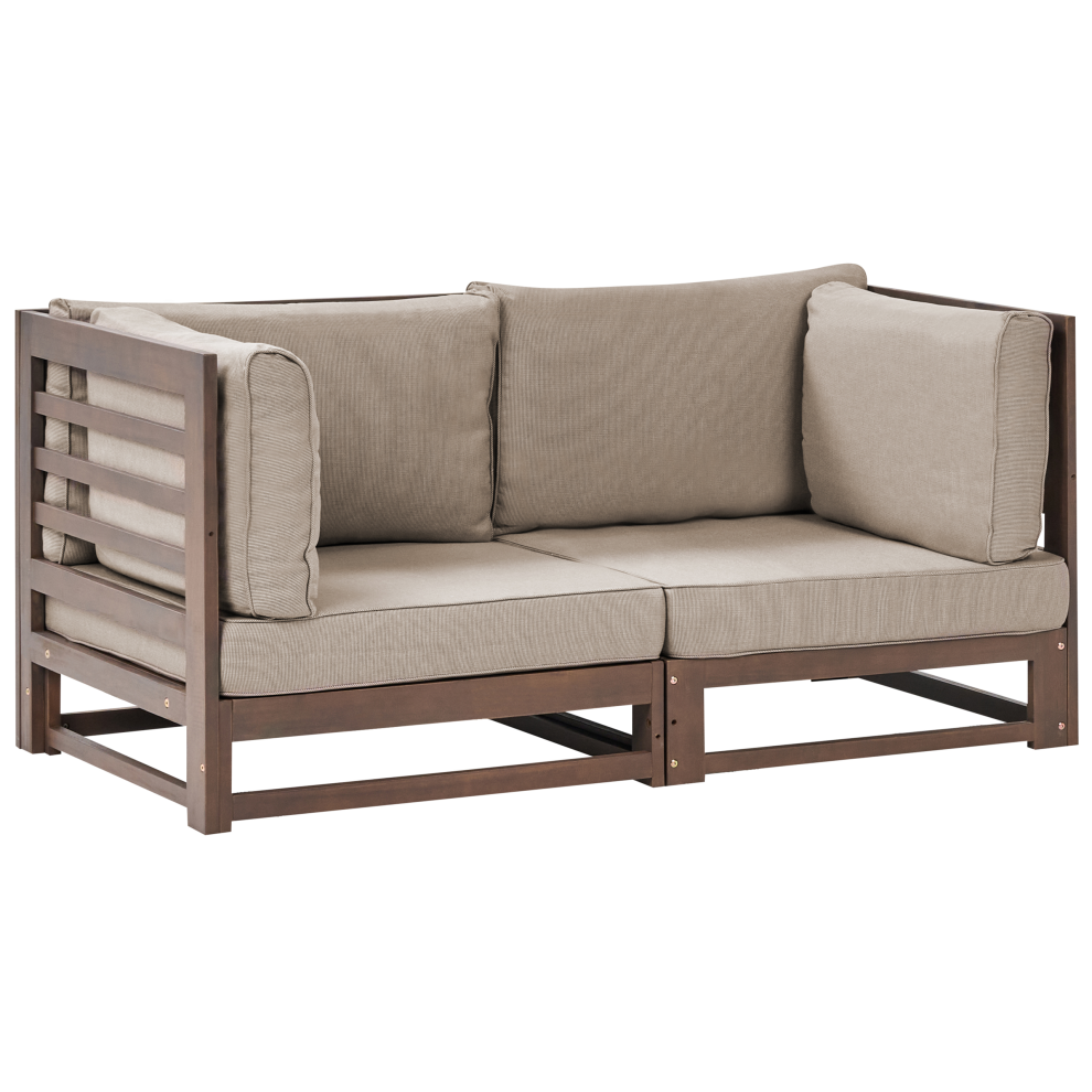 2 Seater Certified Acacia Wood Garden Sofa Dark TRANI