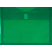 Buste di espansione in plastica in jam con chiusura a gancio e loop - Opuscolo di lettere - 9 3/4 x 13 con espansione da 1 pollice - verde - 12/pacch