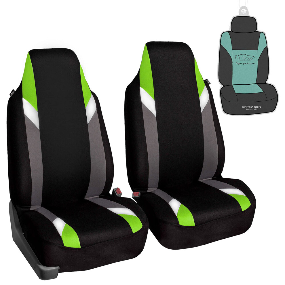 Fh Group Premium Modernistic Seat Covers Pair Set Airbag Compatible-Universal Fit For Cars Trucks And Suvs (Green) Green 196342019999