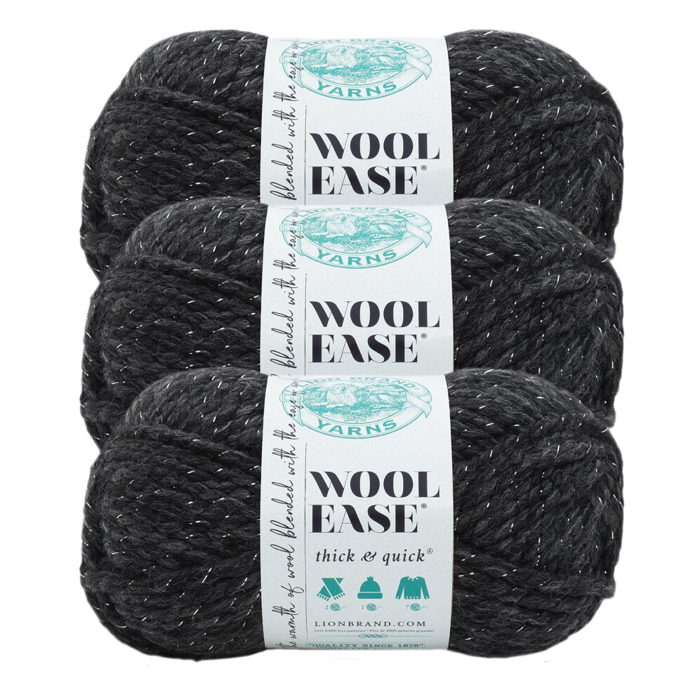Lion Brand Yarn Wool-Ease Thick and Quick Yarn  Soft and Bulky Yarn for Knitting  Crocheting  and Crafting  Constellation  3-Pack