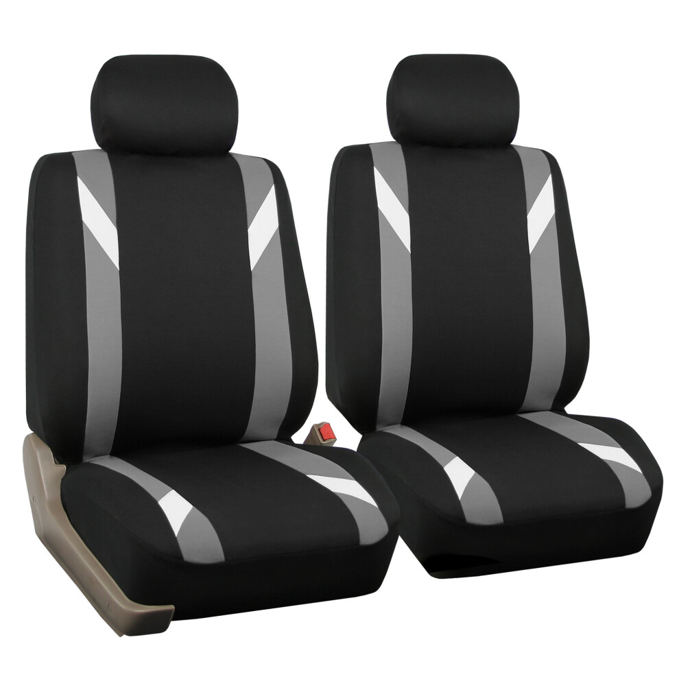 Fh Group Front Set Cloth Car Seat Covers For Low Back Seats With Removable Headrest Universal Fit Airbag Compatible Seat Cover For Suv Sedan Van 816352021880