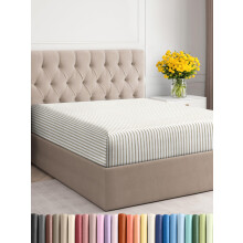 Lençol Ajustado de Tamanho Normal - Lençol de Cama de Hotel Luxuoso - Para Colchões de 20 a 40 cm