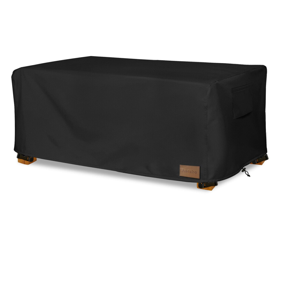 Housse de table basse d'ext  rieur imperm  able Aacabo, rectangulaire, pour petite table d'appoint, pour patio, 122 x 71 x 40 cm, noire