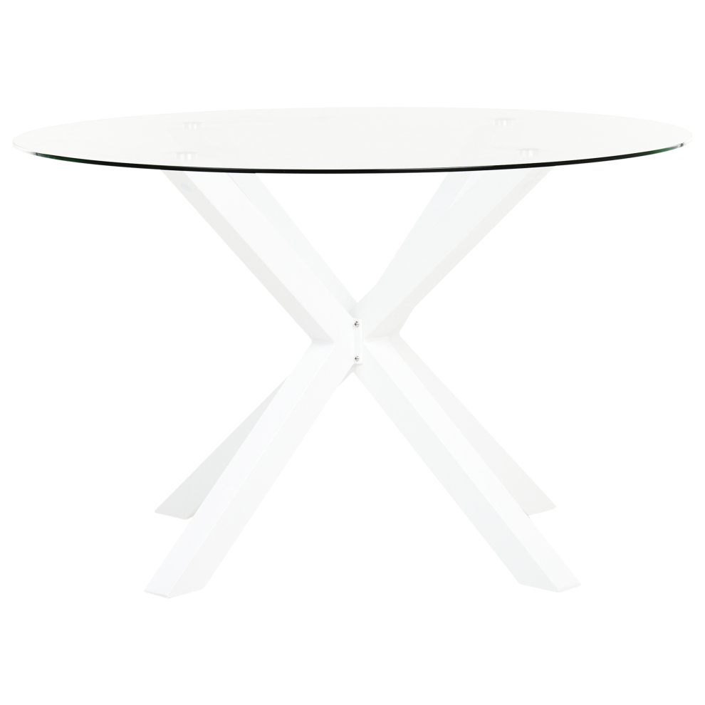 Garden Dining Table MALETTO 120 cm 120 cm Glass White