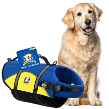Chaleco salvavidas para perros Paws Aboard: mantenga a su canino seguro con un chaleco salvavidas de neopreno para nadar y navegar. Color y dise