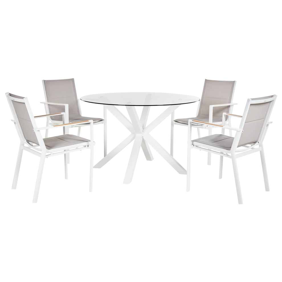 Garden Dining Set 4 Seater MALETTO/BUSSETO Metal White