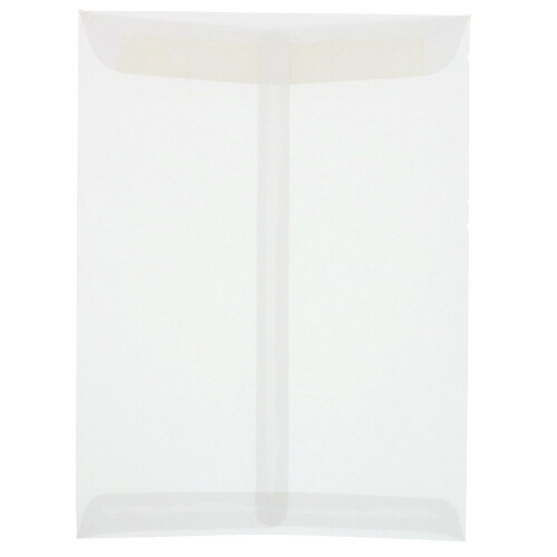JAM PAPER 10 x 13 Open End Catalog Translucent Vellum Envelopes - Clear - 25/Pack