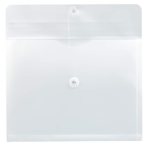 JAM PAPER Plastic Envelopes with Button & String Tie Closure - Letter Booklet - 9 3/4 x 13 - White - 12/Pack 2
