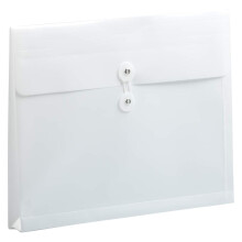 Buste in plastica di carta jam con chiusura a pulsante e cravatta a corda - Opuscolo di lettere - 9 3/4 x 13 - bianco - 12/pacchetto