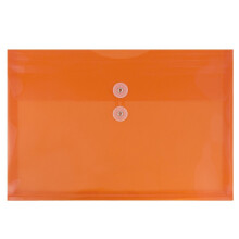 Buste in plastica di carta jam con chiusura di cravatta a bottone e stringa - Opuscolo legale - 9 3/4 x 14 1/2 - Orange - 12/Pack