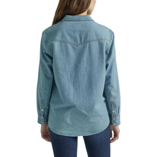 Wrangler Wrangler Kvinders k?reste Denim Snap Closure Shirt Glacier 1