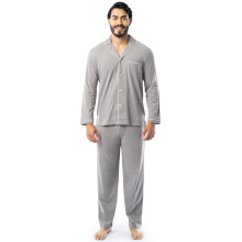 Fruit of the Loom Herren-Pyjama-Schlafanzug aus Jersey-Strick, Grau