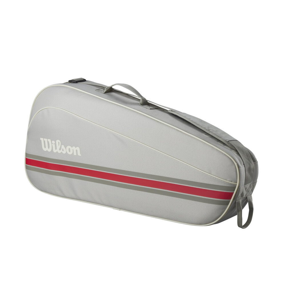 New Wilson 2025 Team Tennis Racket Bag - Oats/ Holds Up To 3 Rackets Red Wr8039803+