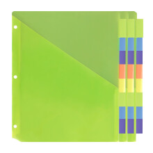 Divisórias Plásticas Darice 8 Tabs 24 Pcs - Divisórias com Bolsos e Etiquetas - Multicoloridas para Pasta de 3 Argolas