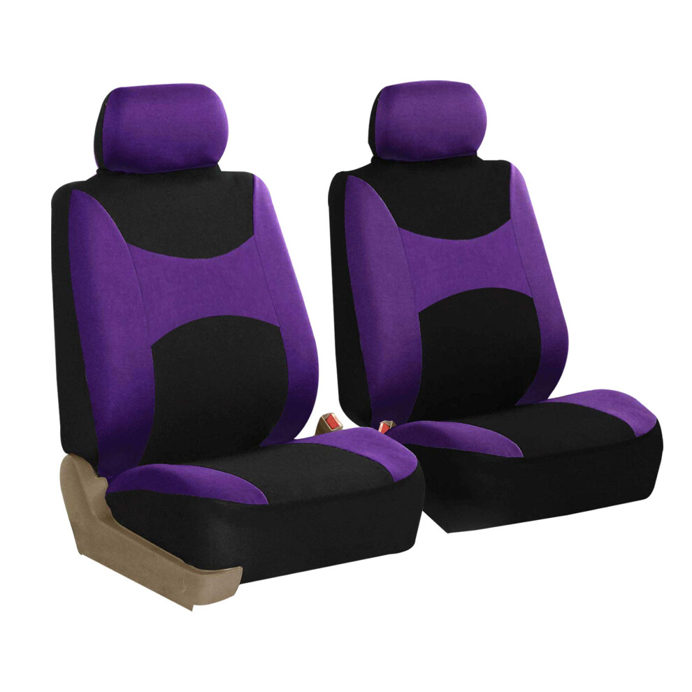 Fh Group Front Set Cloth Car Seat Covers For Low Back Car Seats With Removable Headrest Universal Fit Airbag Compatible Seat Cover For Suv Sedan 842319113022