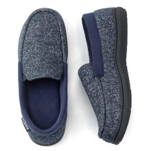 RockDove Men's Tweed Memory Foam Moc Slipper Size 13 US Men Navy