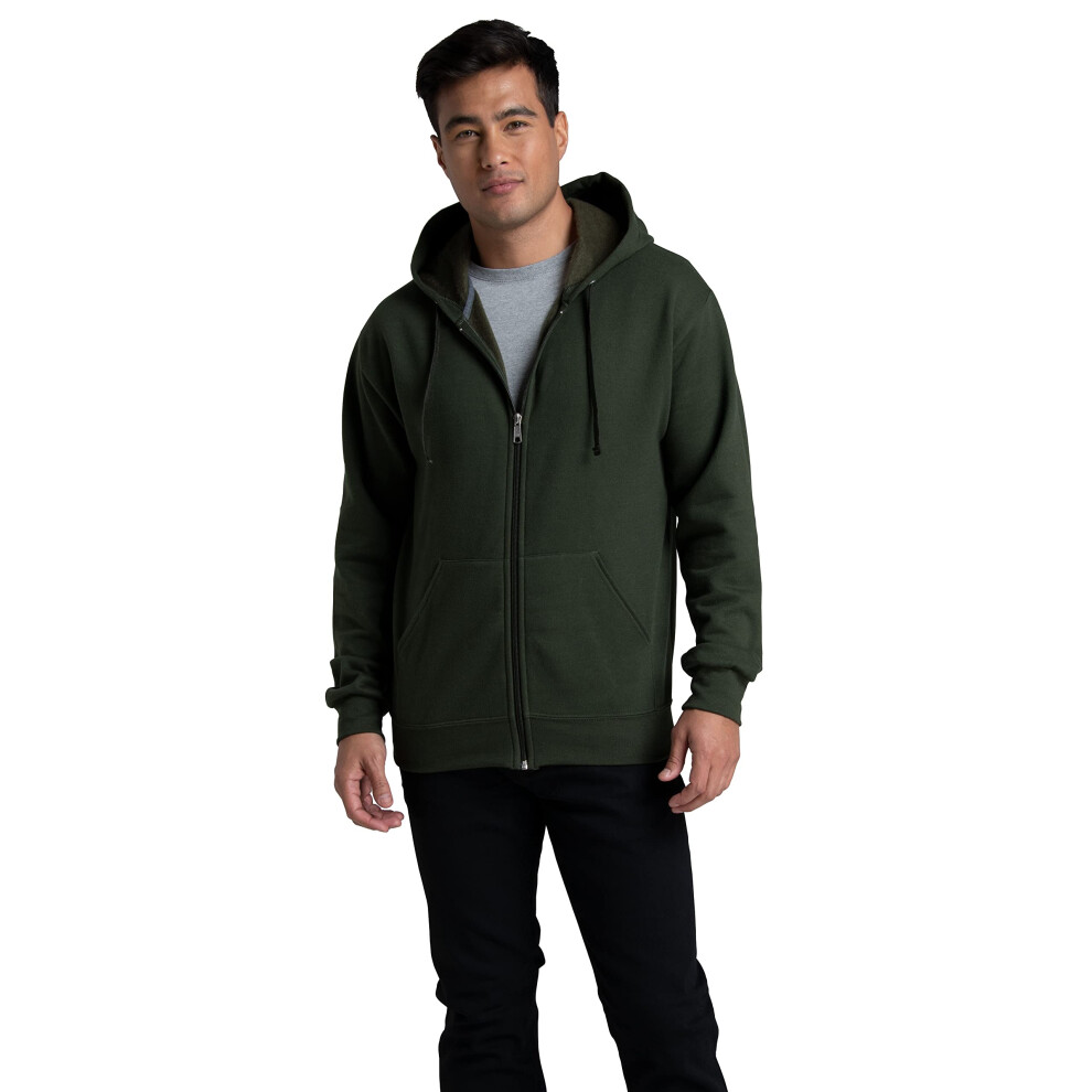 Fruit of the Loom Eversoft Fleece Hoodies  Pullover  Moisture Wicking & Breathable  Sizes S-4x  Duffle Bag Green Full Zip