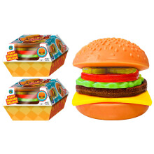 JA-RU Foodie Fusion Speel Burger Deluxe Squishy Speelgoed (2-Pack) Maak je eigen Patty