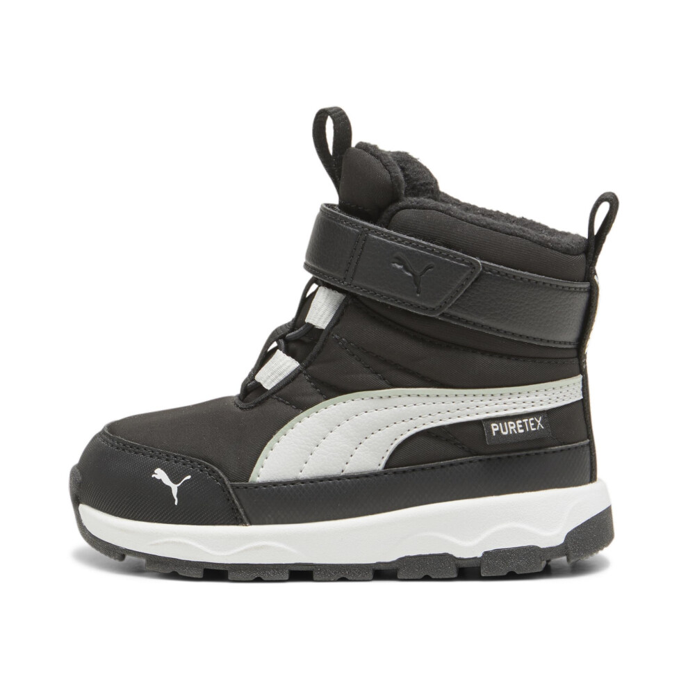 PUMA Kids Evolve Boot Alternative Closure Rain Shoe  Black-ash Gray White  8 US Unisex Toddler