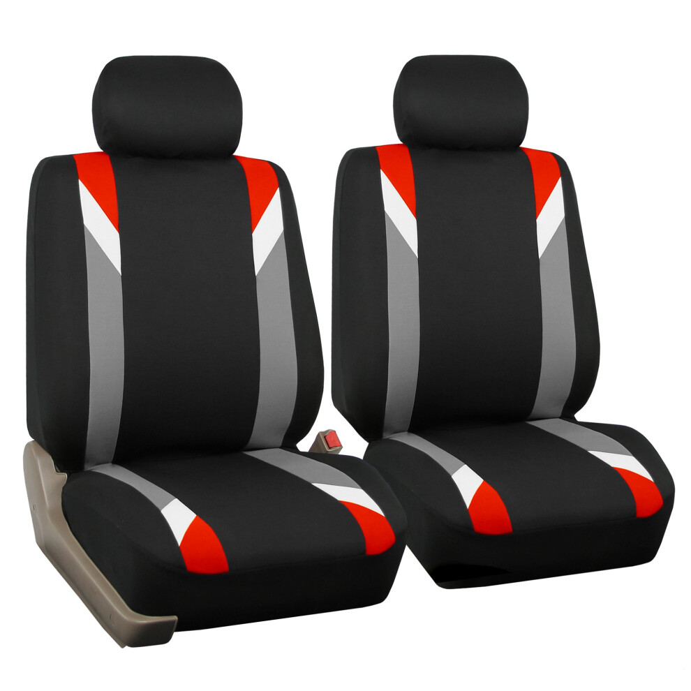Fh Group Front Set Cloth Car Seat Covers For Low Back Car Seats With Removable Headrest Universal Fit Airbag Compatible Seat Cover For Suv Sedan 816352021934