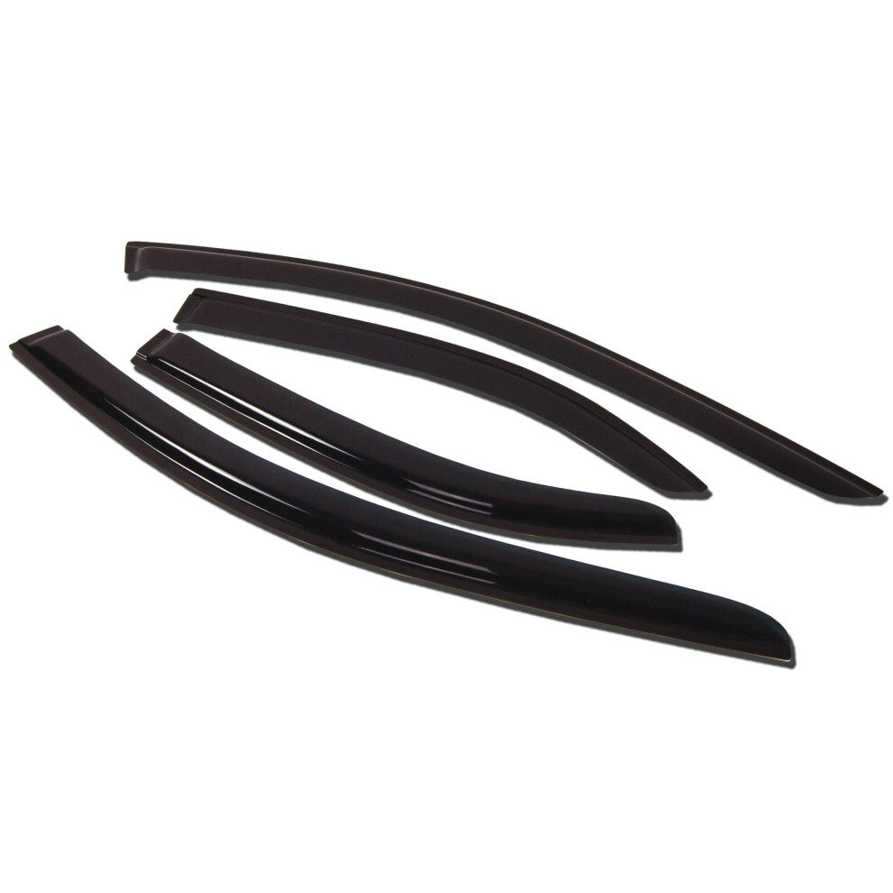 Tuningpros Wv-317 Window Visor Deflector Rain Guard Smoke 4-Pc Set Dark 789545320001