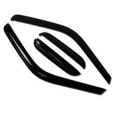TuningPros WV-074 Finestra Visor Deflector Rain Guard Dark Smoke 4-PC Set