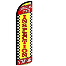 4 Mindre CO Official State Inspection Station Swooper Feather Flag Windless Banner Sign 3x11,5 ft h?j (kun flag) YZ