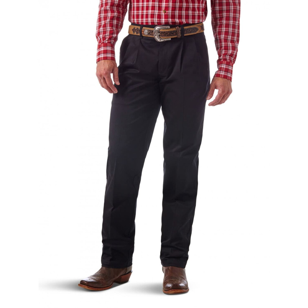 Wrangler mens Pleated Front Casual Pants  Black  29W x 32L US