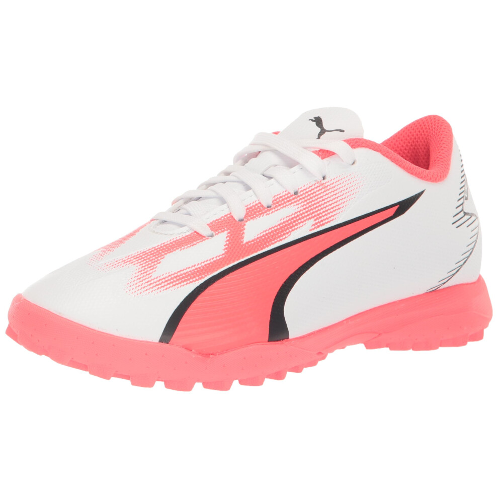 PUMA Ultra Play Turf Training Sneaker  White Black-Fire Orchid  12 US Unisex Big Kid