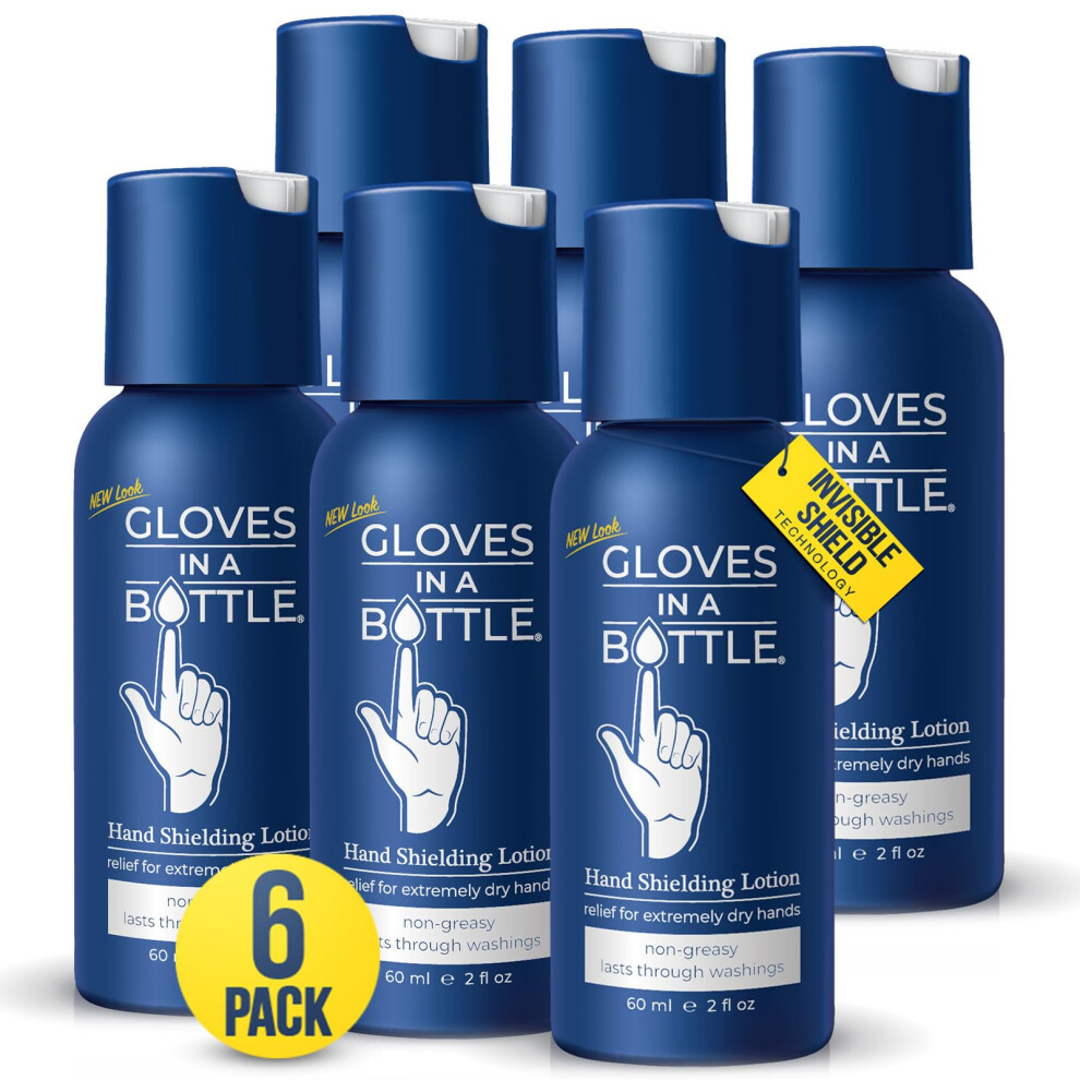 Gloves In A Bottle 6-Pack Shielding Lotion - Great for Dry Itchy Skin! Grease-less and Fragrance Free! (2oz-60ml)-image-OPC-PGSCNMG-NEW