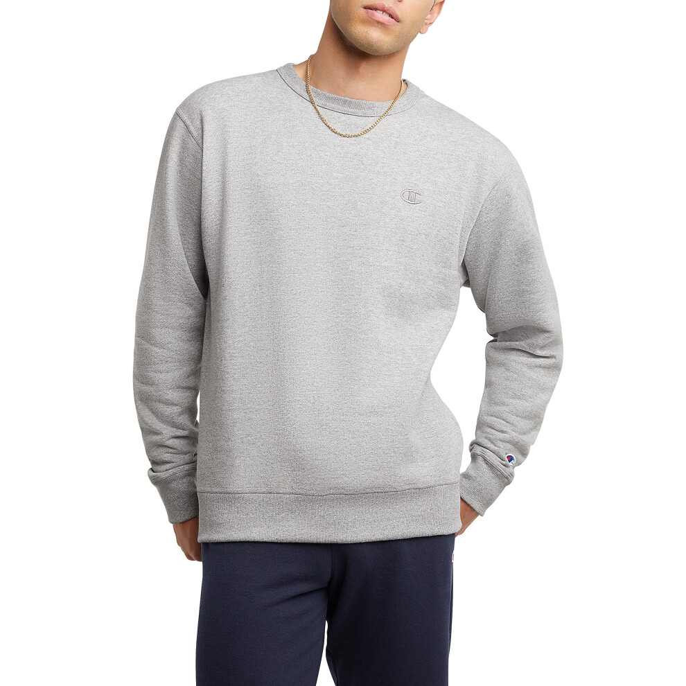Champion  Powerblend  Fleece  Crewneck Sweatshirt for Men (Reg Tall)  Oxford Gray C Logo  XX-Large big